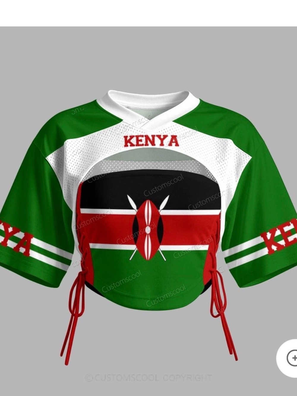 Kenya Mesh Short-Sleeve Bandeau
Green & White Number 26 Sports Crop Top